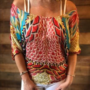 Off shoulder blouse multicolor